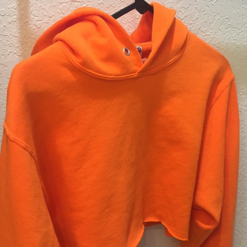 Cropped Bright Orange Hoodie